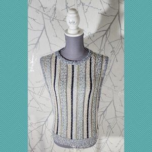Lady Anne VTG Striped Textured Knit Sweater Vest
